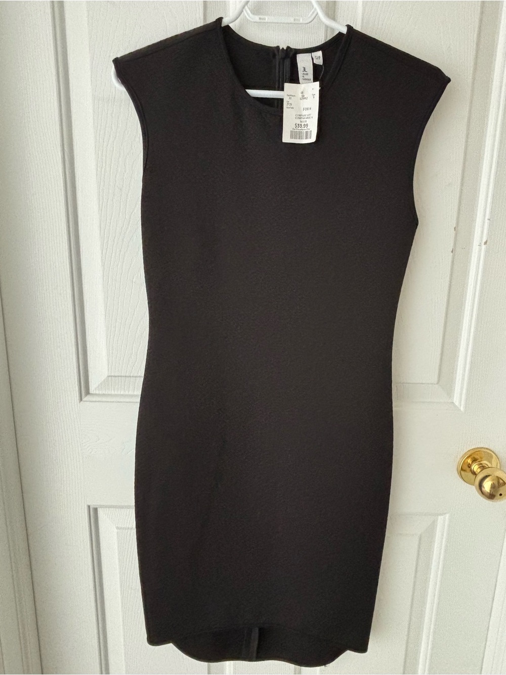 Jules & Leopold Black Cap-Sleeve Mini Sheath Dress
